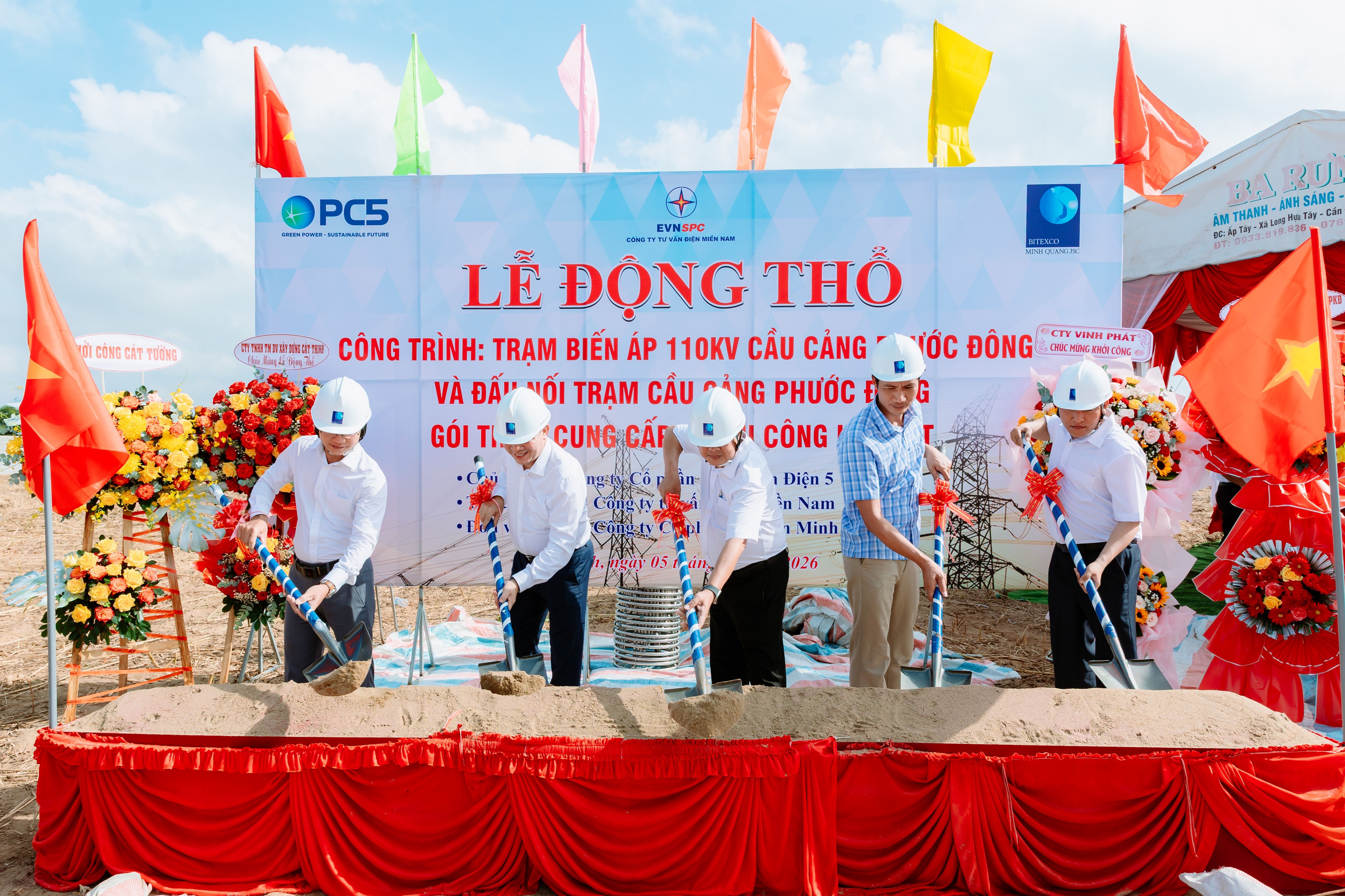 le dong tho tram bien ap 110kv cau cang phuoc dong   dau noi  ?? buoc khoi dau trien khai du an ha tang dien tai tay ninh
